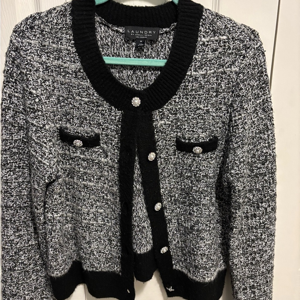 Laundry By Shelli Segal Monochrome Women's Cardigan